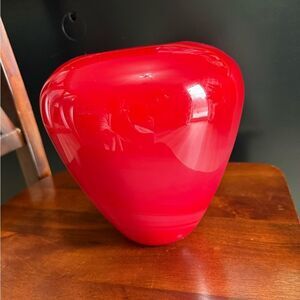 Nourot Red Art Glass Vase - 1988 - Signed and dated